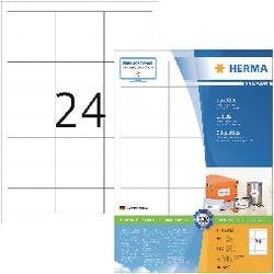 HERMA PREMIUM A4 Adressetiketten 4262 DIN A4 Weiß 64,6 x 33,8 mm 100 Blatt à 24 Etiketten Produktbild