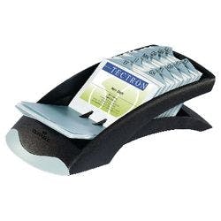 DURABLE Visitenkarten-Rollarchiv Visifix® Desk Spezial 100 Hüllen Silber, Schwarz 10,4 x 24,5 x 6,7 cm Produktbild