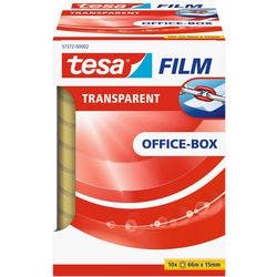 tesa Klebeband tesafilm Office-Box Transparent 15 mm (B) x 66 m (L) PP (Polypropylen) 10 Rollen Produktbild