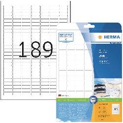 HERMA Universaletiketten 4333 Weiß DIN A4 25,4 x 10 mm 25 Blatt à 189 Etiketten Produktbild