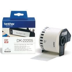 Brother QL Etikettenrolle Authentisch DK-22205 DK-22205 Selbsthaftend Schwarz auf Weiß 62 mm x 30,48 cm Produktbild