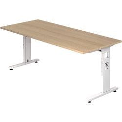Hammerbacher Schreibtisch VOS19/E/W Eiche, Weiß 1.800 x 800 x 650 mm Produktbild