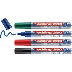 edding 250 Whiteboard-Marker Farbig sortiert Mittel Rundspitze 1,5 - 3 mm 4 Stück Produktbild