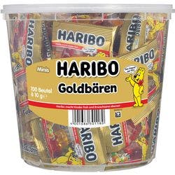 Haribo Goldbären Ananas, Apfel, Erdbeere, Himbeere, Zitrone Süßigkeiten 100 Stück à 10 g Produktbild