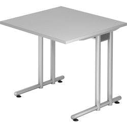 Hammerbacher Schreibtisch Matrix Lichtgrau 800 x 800 x 720 mm Produktbild Print Hauptbild L