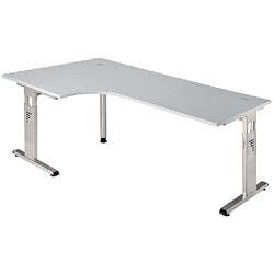 Hammerbacher Schreibtisch Lichtgrau 2.000 x 1.200 x 680 x 680 - 760 mm Produktbild