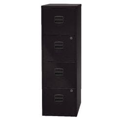 Bisley Home Hängeregistraturschrank Economy 4 Schübe Schwarz 413 x 400 x 1.321 mm Produktbild