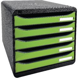 Exacompta Schubladenbox Big-Box Plus Polystyrol Schwarz, Lemongrün 27,8 x 34,7 x 27,1 cm Produktbild