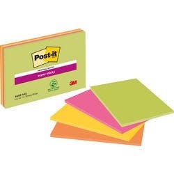 Post-it Haftnotizen 101 x 152 mm Farbig sortiert Rechteckig Blanko 4 Stück à 45 Blatt Produktbild