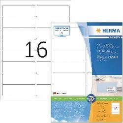 HERMA Adressetiketten 7557 Weiß DIN A4 99,1 x 33,8 mm 100 Blatt à 16 Etiketten Produktbild