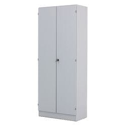 Hammerbacher Schrank Melaminharzbeschichtete Spanplatte 4 Fachböden abschließbar 800 x 420 x 2.004 mm Grau Produktbild