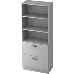 Hammerbacher Future Melaminharzbeschichtete Spanplatte Aktenschrank 2 Fachböden 800 x 420 x 2.004 mm Grau Produktbild