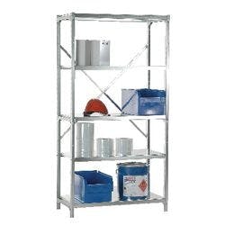 Manuflex Regalsystem 5 Fachböden Stahl 1.030 x 300 x 2.000 mm Silber Produktbild