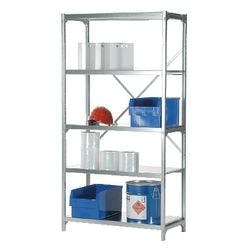 Manuflex Regalsystem 5 Fachböden Stahl 1.030 x 600 x 2.000 mm Silber Produktbild
