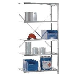 Manuflex Regalsystem 5 Fachböden Stahl 1.000 x 600 x 2.000 mm Silber Produktbild