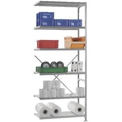 Manuflex Regalsystem 6 Fachböden Stahl 1.000 x 300 x 2.500 mm Silber Produktbild