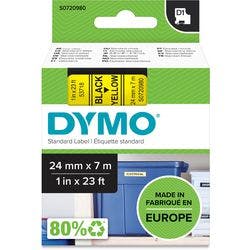 Dymo D1 S0720980 / 53718 Authentic Schriftband Selbstklebend Schwarzer Druck auf Gelb 24 mm x 7m Produktbild