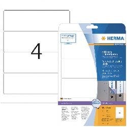 HERMA 10165 Ordneretiketten Wiederablösbar DIN A4 61 x 192 mm Weiß 25 Blatt à 4 Etiketten Produktbild