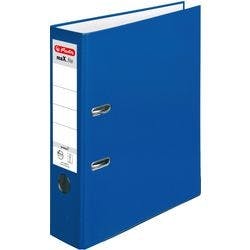 herlitz maX.file protect Ordner DIN A4 80 mm Blau 2 Ringe 5480405 Pappkarton, PP (Polypropylen) Texturiert Hochformat Produktbild