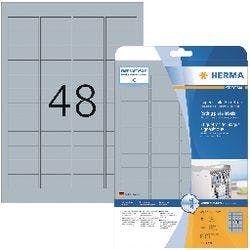 HERMA Typenschildetiketten 4221 Silber DIN A4 45,7 x 21,2 mm 25 Blatt à 48 Etiketten Produktbild