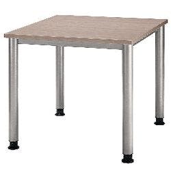 Hammerbacher Matrix Schreibtisch Quadratisch Walnuss 4 Füße 800 (B) x 800 (T) x 760 (H) mm Aluminium, Holz, Kunststoff, Spanplatte Produktbild
