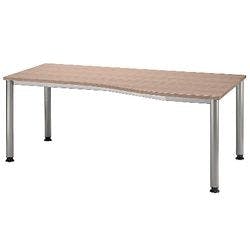 Hammerbacher Schreibtisch Freiform Walnuss 4 Füße 1.800 (B) x 1.000 (T) x 760 (H) mm Aluminium, Holz, Spanplatte Produktbild
