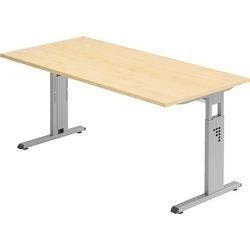Hammerbacher Matrix Höhenverstellbar Schreibtisch Rechteckig Ahorn Aluminium, Holz, Kunststoff, Spanplatte C-Fuß 1.600 x 800 x 850 mm Produktbild