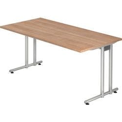 Hammerbacher Schreibtisch mit Aufbau Walnuss 1.600 x 800 x 720 mm Produktbild