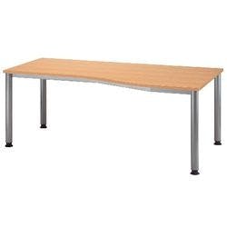 Hammerbacher Höhenverstellbar Schreibtisch Freiform Buche 4 Füße 1.800 (B) x 1.000 (T) x 680 (H) mm Melaminharzbeschichtete Spanplatte, Metall Produktbild