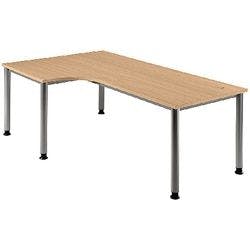 Hammerbacher Höhenverstellbar Schreibtisch Freiform Buche 4 Füße 2.000 (B) x 1.200 (T) x 760 (H) mm Melaminharzbeschichtete Spanplatte Produktbild
