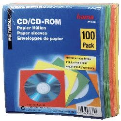 Hama CD-/DVD Papierhüllen Farbig sortiert 100 Stück Produktbild