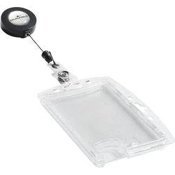 DURABLE Hartbox Ausweishalter Aufrollmechanismus und Druckknopfschlaufe 9 x 5,4 cm PS (Polystyrol) 10 Stück Produktbild