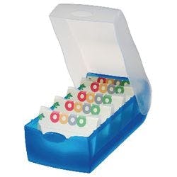 HAN Karteikartenbox Croco DIN A7 900 Karten Blau 12,5 x 24 x 8 cm Produktbild