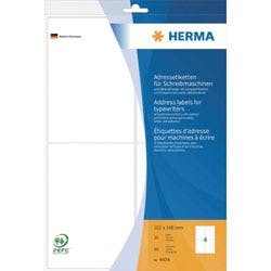 HERMA Adressetiketten 4434 DIN A4 Weiß 102 x 148 mm 20 Blatt à 4 Etiketten Produktbild