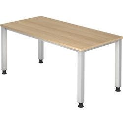 Hammerbacher Q Serie Höhenverstellbar Schreibtisch Rechteckig Eiche 4 Füße 1.600 (B) x 685 (H) mm Holz Produktbild