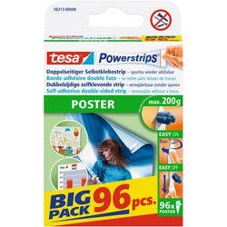 tesa Poster Strips Powerstrips Poster Transparent 20 mm (B) x 0,045 m (L) Gummi 96 Stück Produktbild