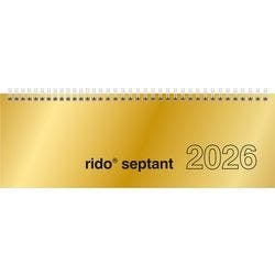Baier & Schneider Schreibtisch-Kalender 2026 1 Woche auf 2 Seiten Querformat Gold Deutsch 30,7 x 10,5 cm Produktbild