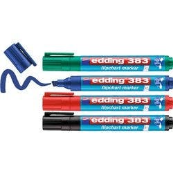 edding 383 Flipchart-Marker Breit Keilspitze 1 - 5 mm Farbig sortiert Nachfüllbar Wasserbeständig 4 Stück Produktbild