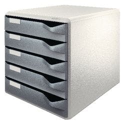 Leitz Schubladen PS (Polystyrol) Grau 5 Schübe 28,5 x 35,5 x 29 cm Produktbild