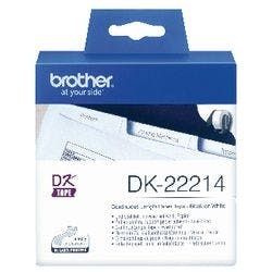 Brother QL Etiketten Authentisch DK-22214 DK22214 Selbsthaftend Schwarz auf Weiß 12 x 12 mm Produktbild