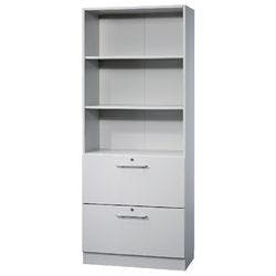 Hammerbacher Matrix Melaminharzbeschichtete Spanplatte Aktenschrank 2 Fachböden 800 x 420 x 2.004 mm Grau Produktbild
