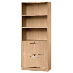 Hammerbacher Melaminharzbeschichtete Spanplatte Schrank 2 Fachböden 800 x 420 x 2.004 mm Braun Buche Produktbild