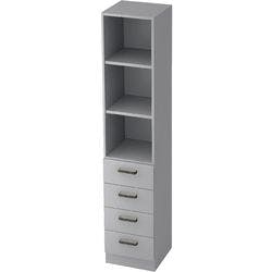Hammerbacher Melaminharzbeschichtete Spanplatte Schrank 3 Fachböden 406 x 420 x 2.004 mm Grau Produktbild