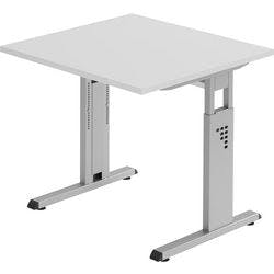 Hammerbacher Matrix Höhenverstellbar Schreibtisch Quadratisch Aluminium, Holz, Kunststoff, Spanplatte C-Fuß 800 x 800 x 850 mm Produktbild