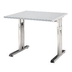 Hammerbacher Schreibtisch OS08/5 Lichtgrau 800 x 800 x 680 x 680 - 760 mm Produktbild Print Hauptbild L