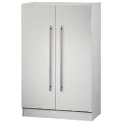 Hammerbacher Flügeltürenschrank Kunststoff, Melaminharzbeschichtete Spanplatte 2 Fachböden 800 x 420 x 1.270 mm Grau Produktbild