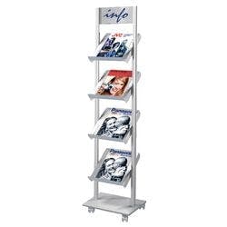 Kerkmann Rico DIN A4 Prospektständer Silber 6330 425 (B) x 300 (T) x 1.650 (H) mm Produktbild