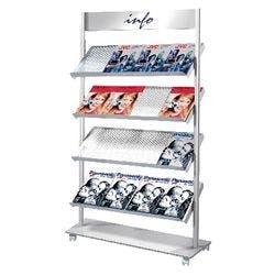 Kerkmann Rico DIN A4 Prospektständer Silber 6332 985 (B) x 300 (T) x 1.650 (H) mm Produktbild