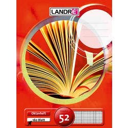 LANDRÉ Schulheft Rot Kariert DIN A6 10,5 x 14,8 cm 32 Blatt Produktbild
