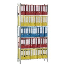 Manuflex Regal 5 Fachböden Stahl 960 x 300 x 1.900 mm Silber Produktbild